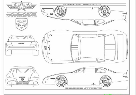 Dodge Intrepid Stock Car (2001) (Додж Интрепид Сток Кар (2001)) - чертежи (рисунки) автомобиля